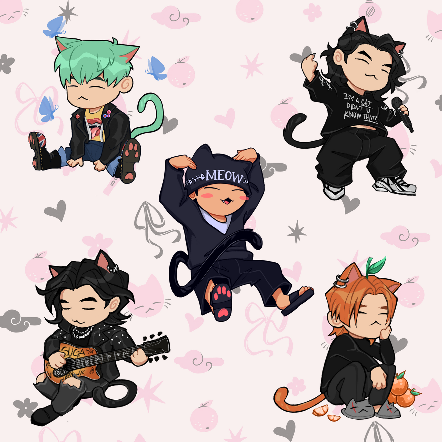 Min Meow Acrylic Charms